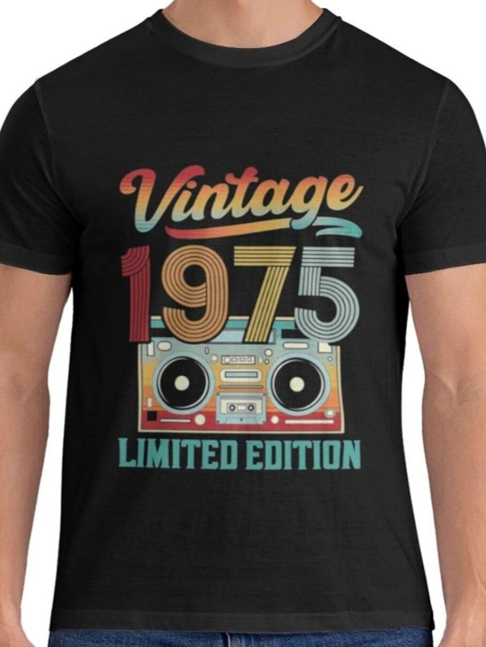 Vintage 1975 Limited Edition Graphic Tee - Black 100%cotton